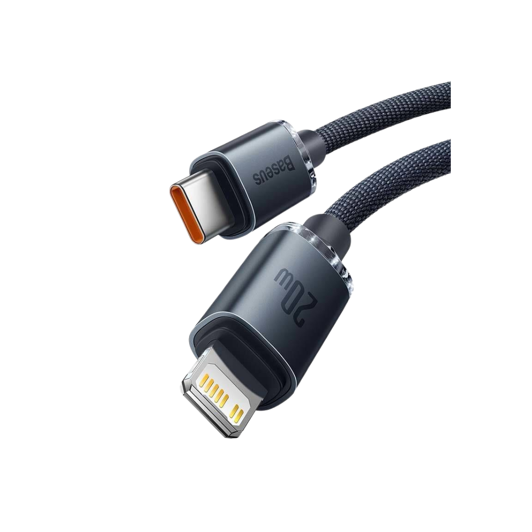 Baseus Cabo Crystal Shine Series Fast Charging Data Type-C To Ip 20W 2M Preto