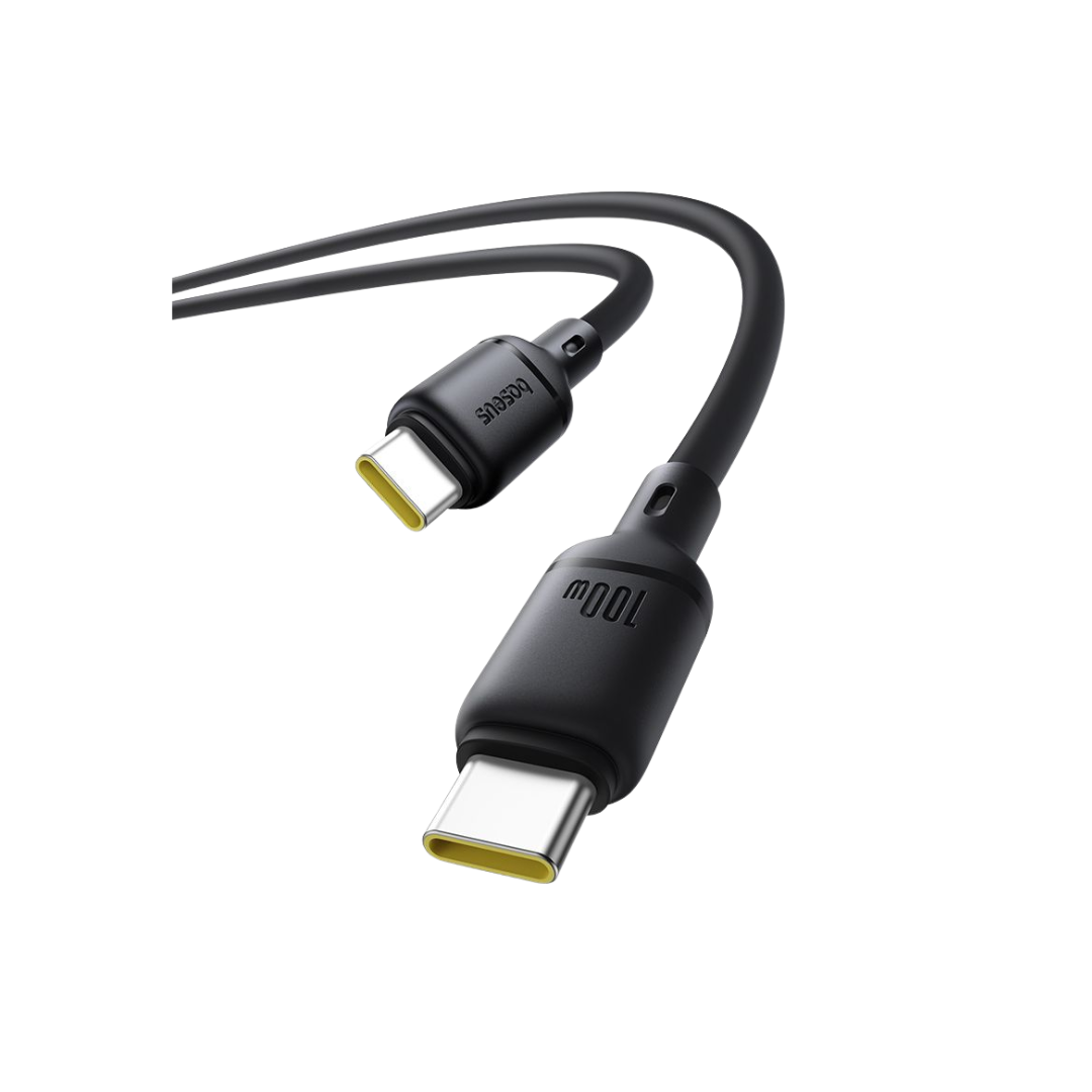 Baseus Cabo Silky Series Fast Charging Type-C To Type-C 100W 2M Cluster Preto