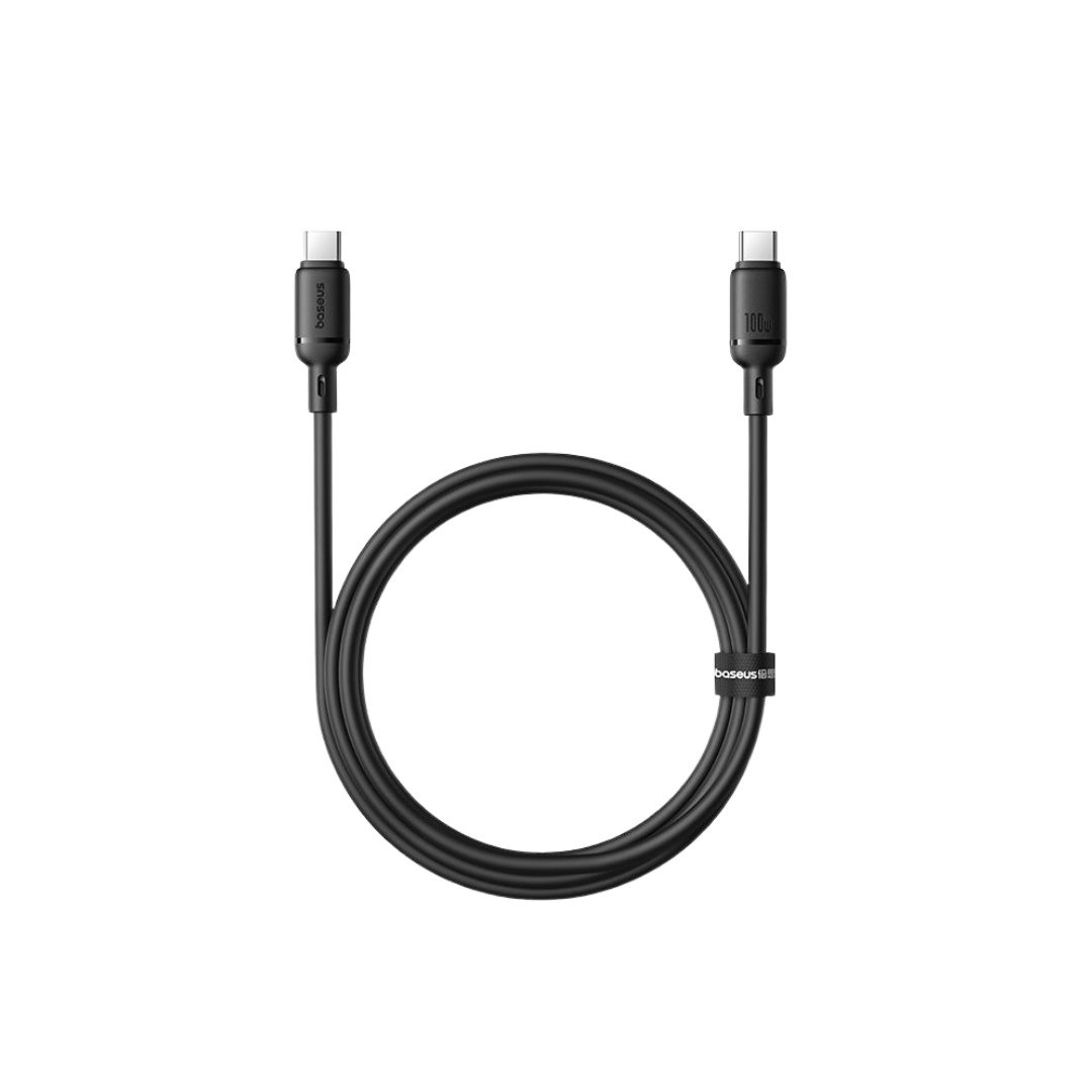Baseus Cabo Silky Series Fast Charging Type-C To Type-C 100W 2M Cluster Preto
