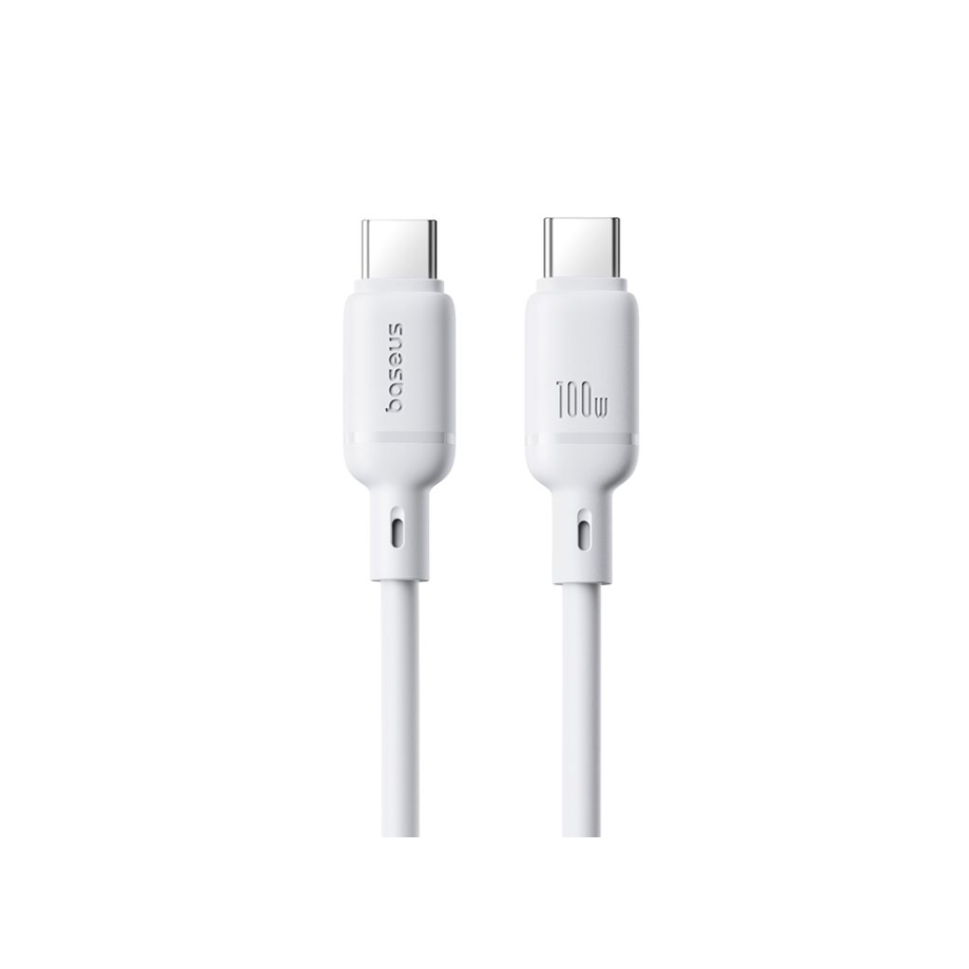 Baseus Cabo Silky Series Fast Charging Type-C To Type-C 100W 1M Moon White