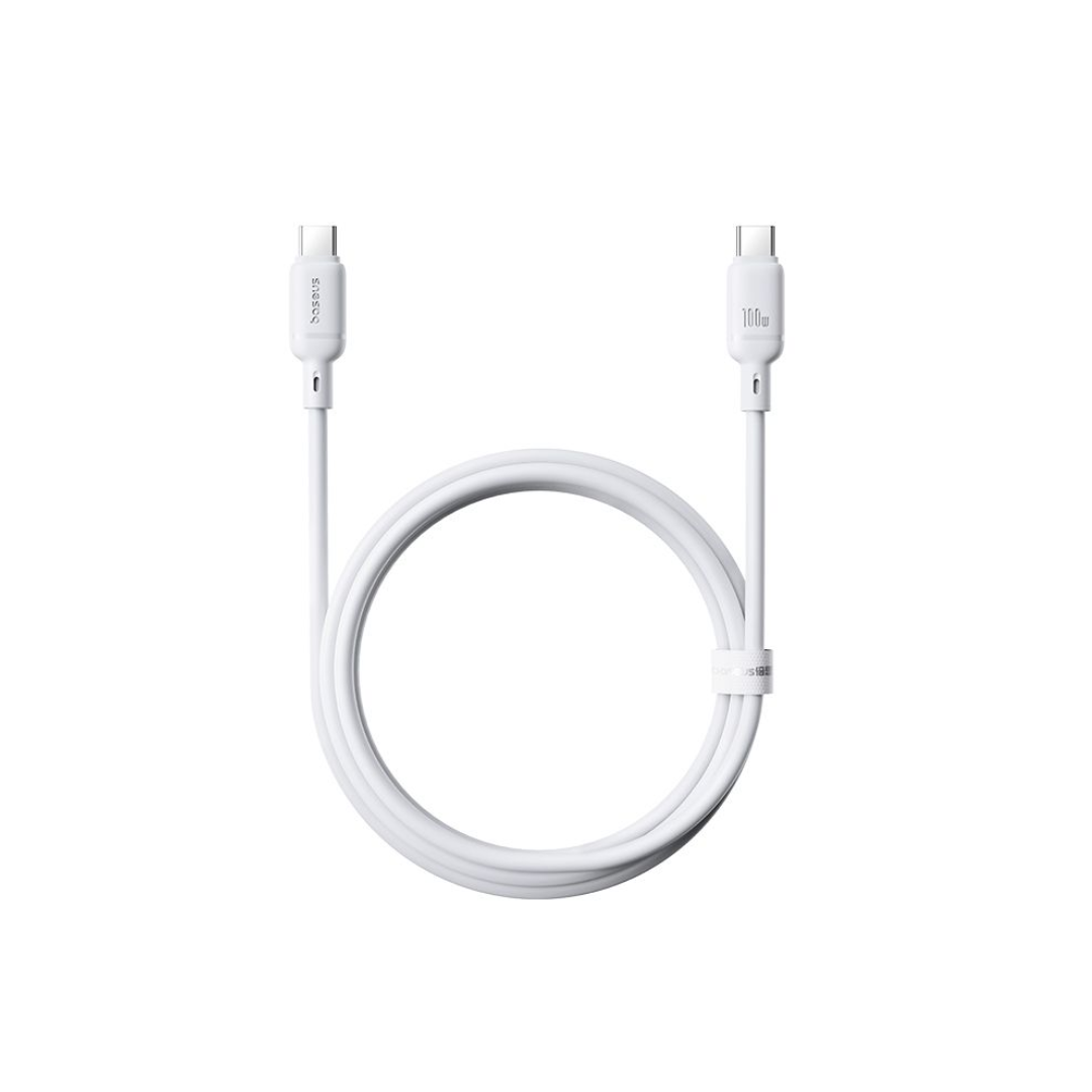 Baseus Cabo Silky Series Fast Charging Type-C To Type-C 100W 1M Moon White