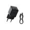 Baseus Carregador Palm Fast Charger 1C 20W EU Cluster Black (With Baseus Mini Black Cable Usb-C)