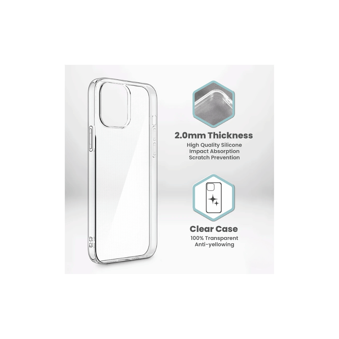 Capa de Silicone para iPhone 17 Transparente Extra Grossa 2.0mm